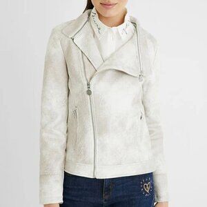 NWOT Desigual Broward Embroidered Biker Jacket Sz L